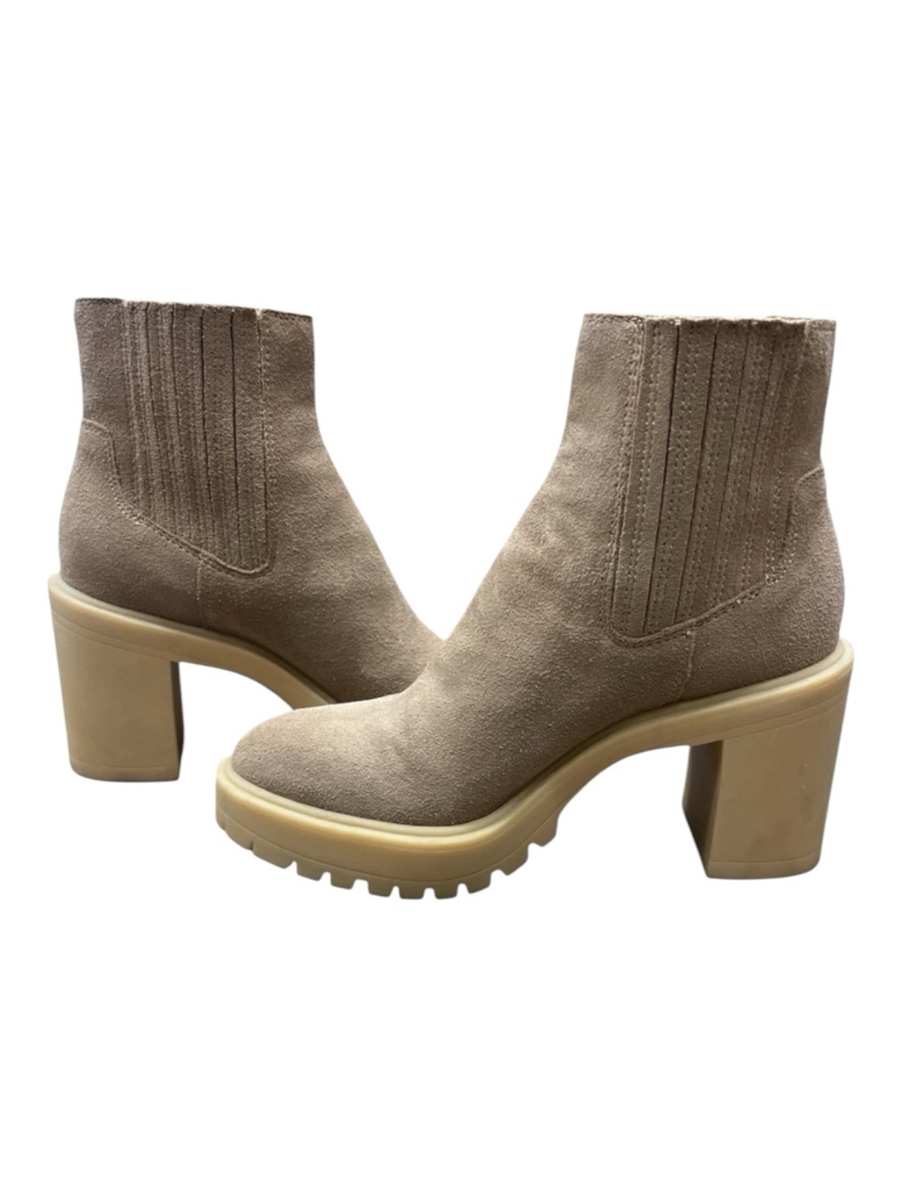 Dolce Vita Caster H2O waterproof lug sole platform booties color Dune suede 7.5